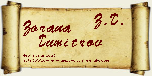 Zorana Dumitrov vizit kartica